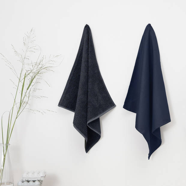 DDDDD Theedoek Cisis 60x65cm - navy - set van 6