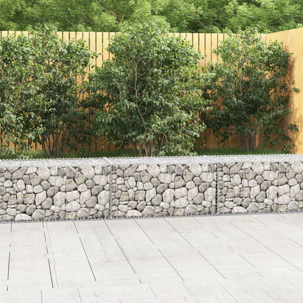 The Living Store Gabion Mand 300x50x50 cm - Zilver - Gegalvaniseerd Staal