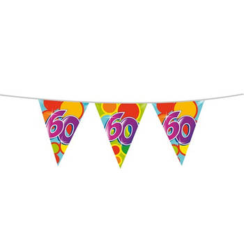 Leeftijd verjaardag thema vlaggetjes 60 jaar plastic 10 meter - Vlaggenlijnen