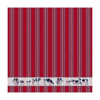 DDDDD Theedoek Friesian 60x65cm - red - set van 6