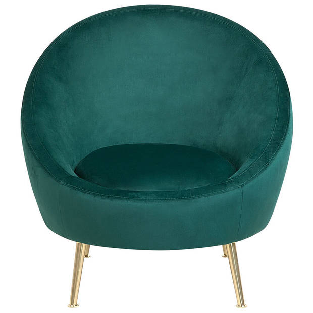 Beliani LANGA - Fauteuil-Groen-Fluweel