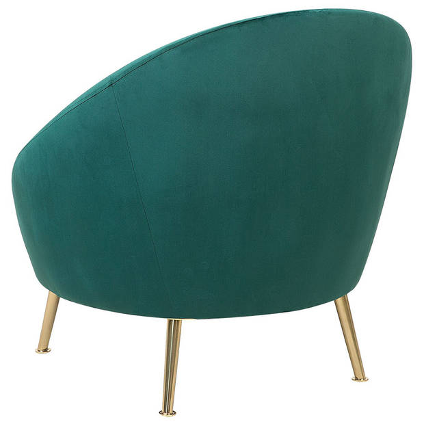 Beliani LANGA - Fauteuil-Groen-Fluweel