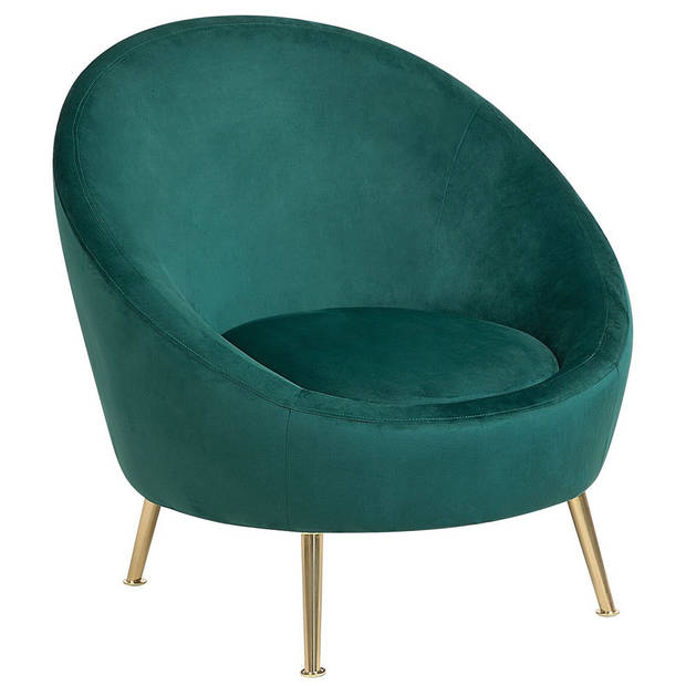 Beliani LANGA - Fauteuil-Groen-Fluweel