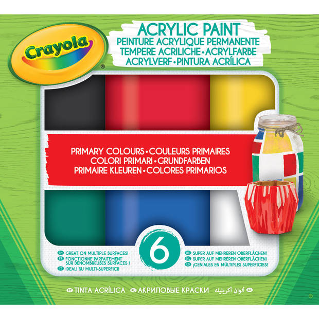 Acrylverf Primaire tinten - 6 stuks