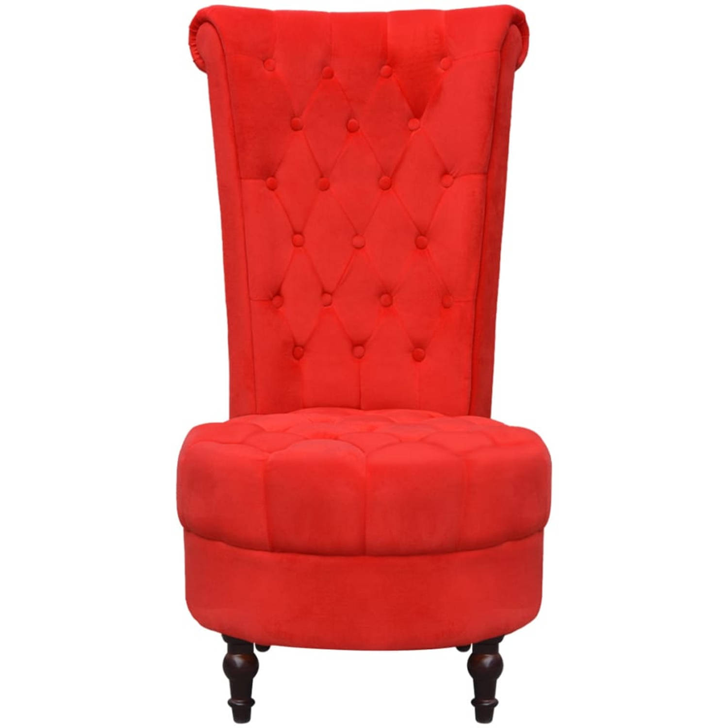 The Living Store Fauteuil - Hoge Rugleuning - Rood - 63x85x119.5 cm