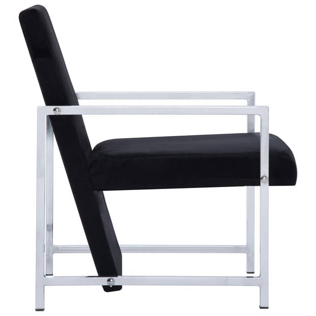 The Living Store Fauteuil Armstoel - 53x69x73cm - Zwart