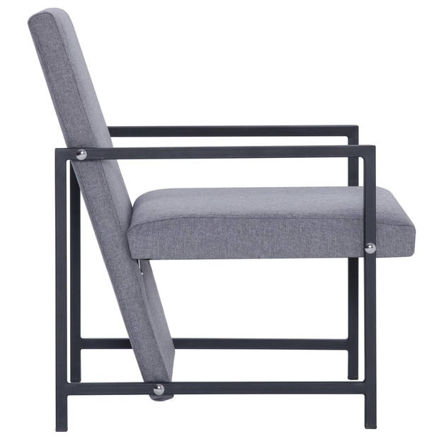 The Living Store Fauteuil Armstoel - 53 x 69 x 73 cm - Lichtgrijs