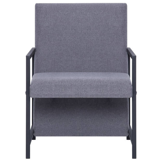 The Living Store Fauteuil Armstoel - 53 x 69 x 73 cm - Lichtgrijs