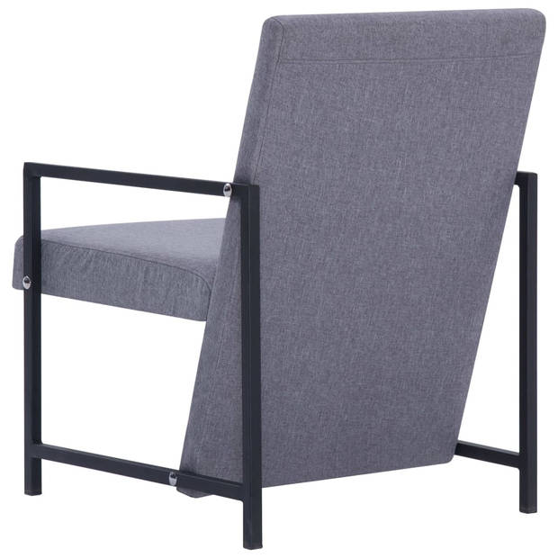 The Living Store Fauteuil Armstoel - 53 x 69 x 73 cm - Lichtgrijs