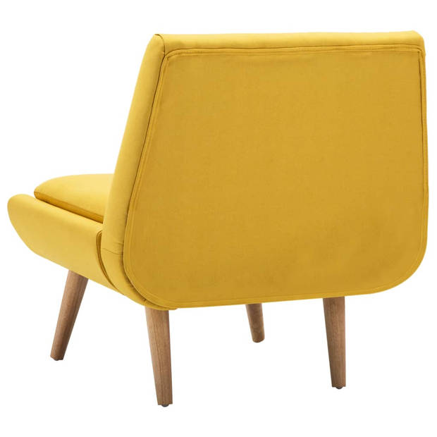 The Living Store fauteuil geel polyester 73x66x77 cm - met rubberwood poten