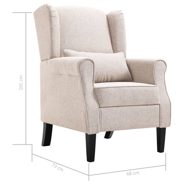 The Living Store Armstoel X - Fauteuil - 68x73x101 cm - Beige