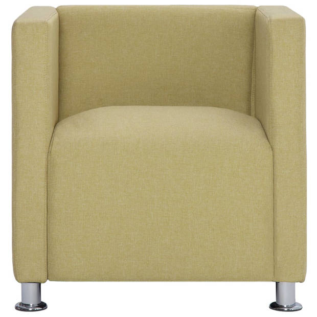 The Living Store Kubus Fauteuil - Groen Polyester - 69x54x71 cm - Ergonomisch Design