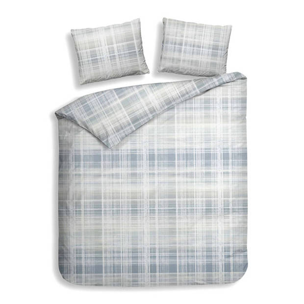 Heckett & Lane Flanel dekbedovertrek Izzy - Illusion Blauw - 2-Persoons 200x200/220 cm