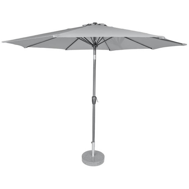 Kopu® Calma Parasolset Rond 300 cm met Hoes en Voet - Lichtgrijs