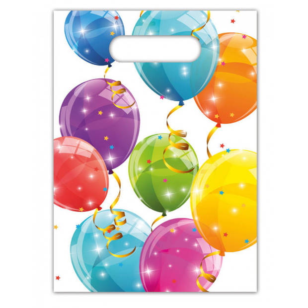 Procos uitdeelzakjes Sparkling Balloons 23 x 17 cm 6 stuks