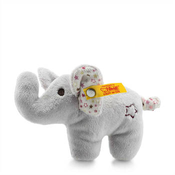 Steiff knuffel mini olifant met knisperfolie en rammelaar, grijs