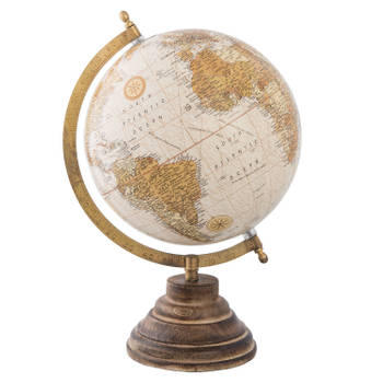 Clayre & Eef Beige Wereldbol/globe 22*20*33 cm 63957