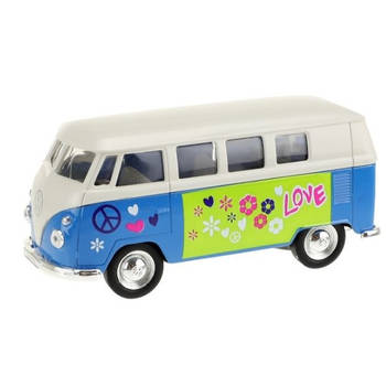 Toi-Toys Welly Volkswagen bus blauw 10,5 cm