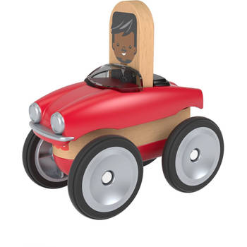 Fisher-Price Wonder Makers auto 9 cm rood/blank 4-delig