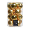 Decoris glazen kerstballen 16x stuks goud 8 cm mat/glans - Kerstbal
