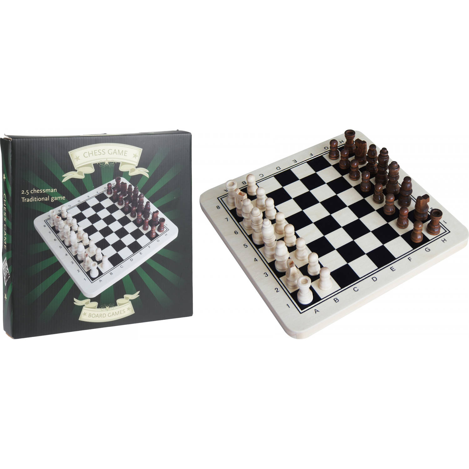 Schijnen tempo Huiswerk maken Tender Toys schaakbord 29 x 29 cm hout zwart/wit/bruin | Blokker