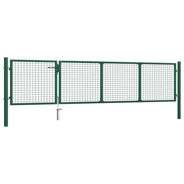 The Living Store Tuinpoort Groen - 350 x 125 cm - Staal Robuust en veilig incl - slot