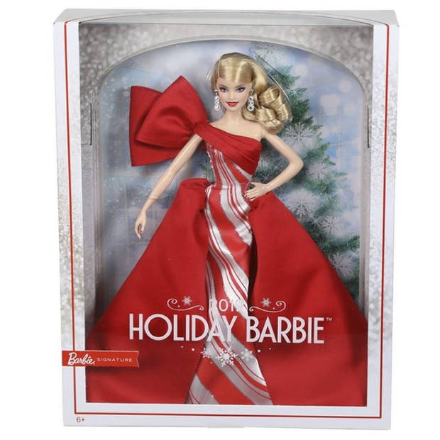 Barbie mannequinpop Signature Kerst blond 28 cm rood