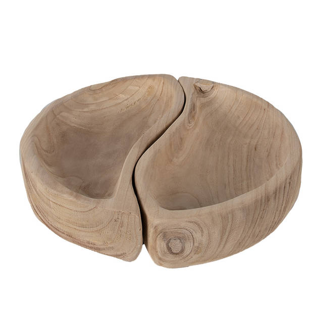 Clayre & Eef Schaal (2) 36*19*7 cm Creme Hout 6H1760