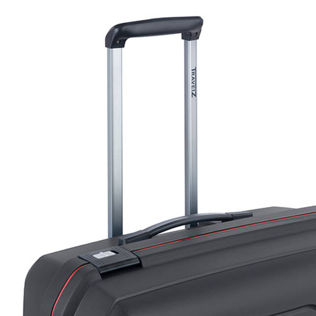 TravelZ Locker Reiskoffer – Oersterke en veilige TSA koffer 75cm – Vaste sloten en dubbele wielen - Zwart