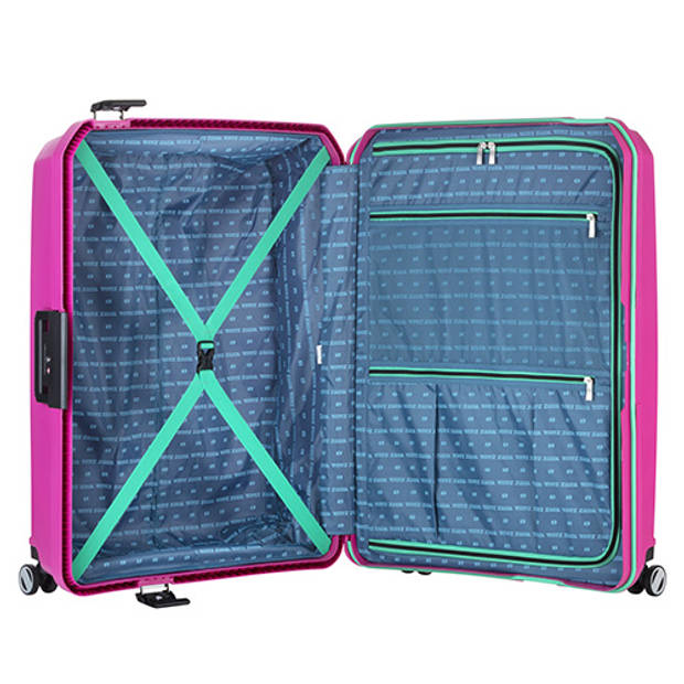 TravelZ Locker Reiskoffer – Oersterke en veilige TSA koffer 75cm – Vaste sloten en dubbele wielen - Roze