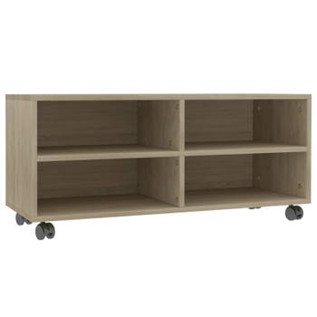 vidaXL Tv-meubel met wieltjes 90x35x35 cm bewerkt hout sonoma eiken