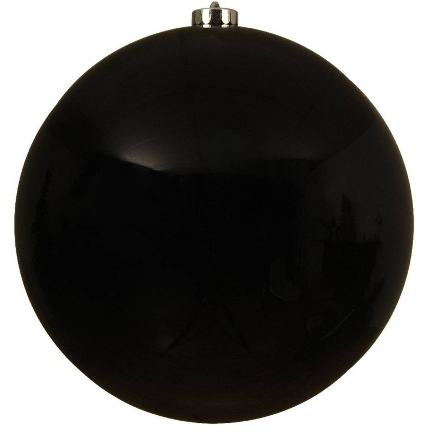 Grote raam/deur/kerstboom decoratie zwarte kerstballen 20 cm glans - Kerstbal