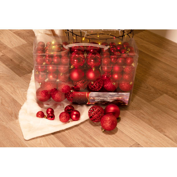 Christmas Gifts kerstballen 4-6 cm rood 100 stuks