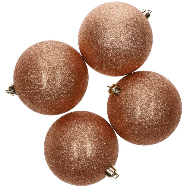 Kerstversiering set kerstballen koper 6 - 8 - 10 cm - pakket van 62x stuks - Kerstbal