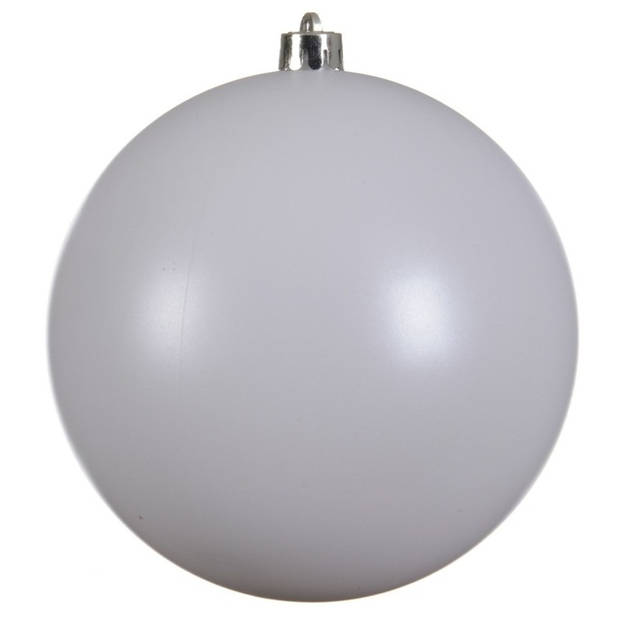 2x stuks grote kerstballen van 20 cm glans van kunststof wit en zwart - Kerstbal