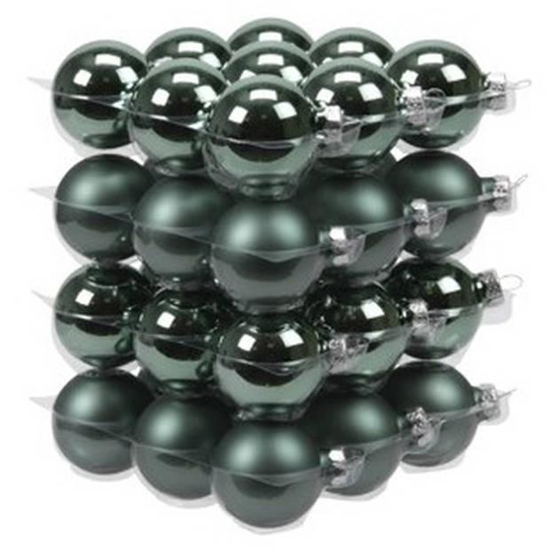 88x stuks glazen kerstballen emerald groen 4, 6 en 8 cm mat/glans - Kerstbal