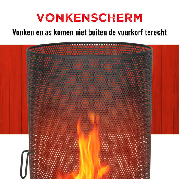BBQ Collection Vuurkorf voor Buiten - Vonkenscherm - 44,5x72,5cm - Staal