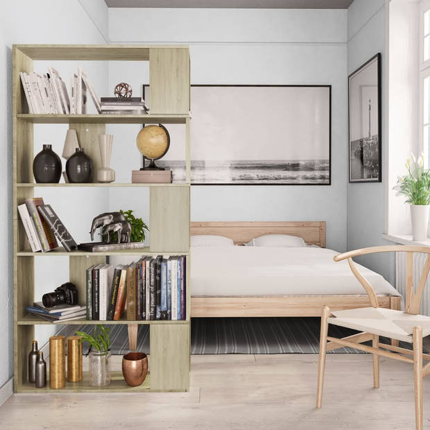 The Living Store Boekenkast - Sonoma eiken - 80 x 24 x 159 cm - 5 vakken