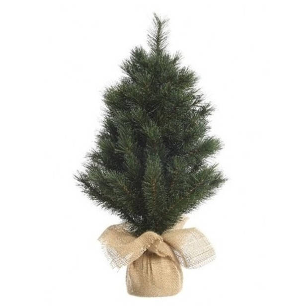 Mini kerstboom 45 cm - met kerstverlichting warm wit 300 cm - 40 leds - Kunstkerstboom