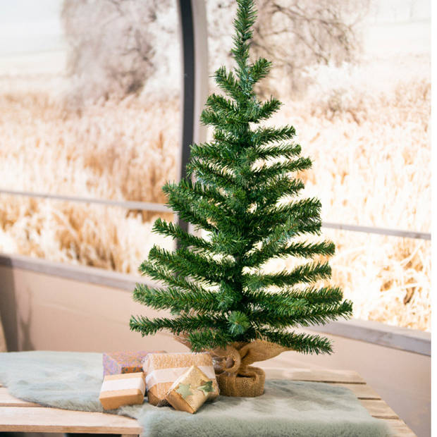 Kerst kunstkerstboom groen 90 cm versiering/decoratie - Kunstkerstboom