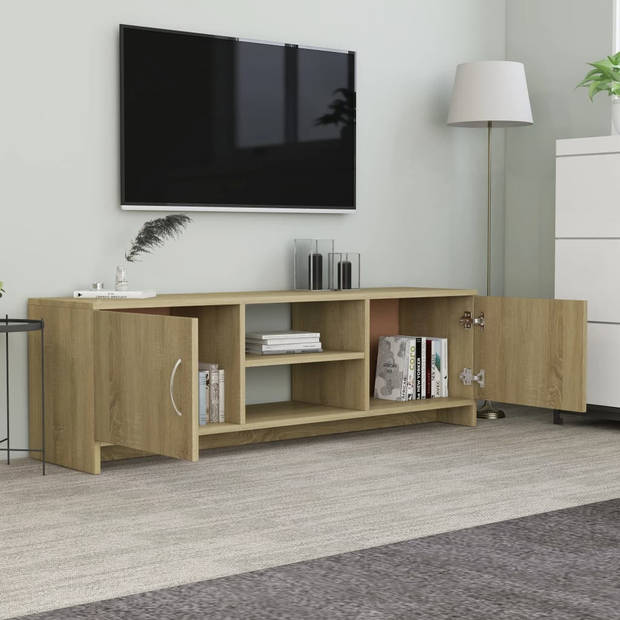 vidaXL Tv-meubel 120x30x37,5 cm bewerkt hout sonoma eikenkleurig