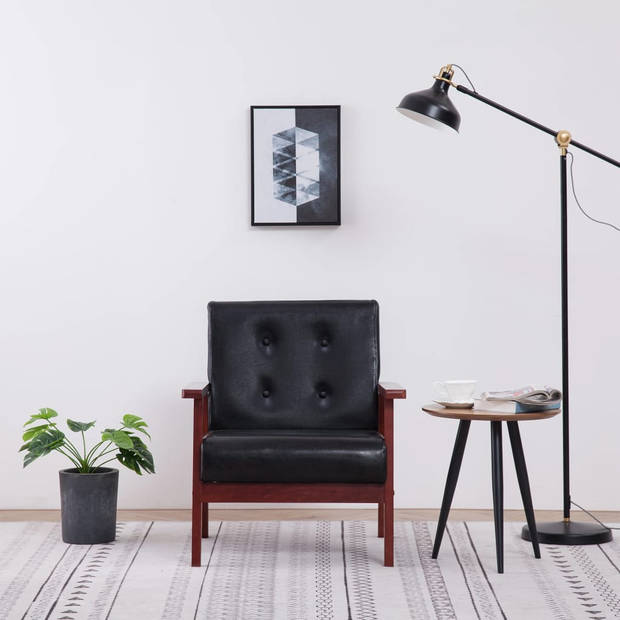 The Living Store Fauteuil kunstleer zwart - Fauteuil