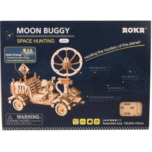 Robotime Maan Buggy met zonnecel LS401 - Houten modelbouw - DIY