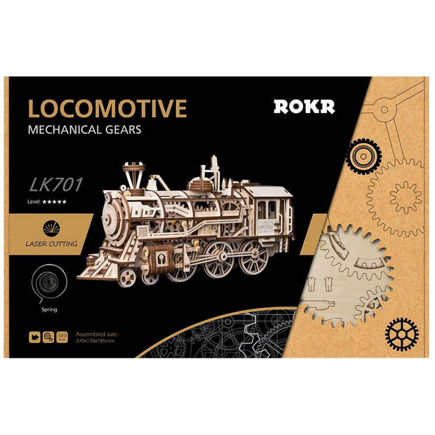 Robotime Locomotief LK701 - Houten modelbouw