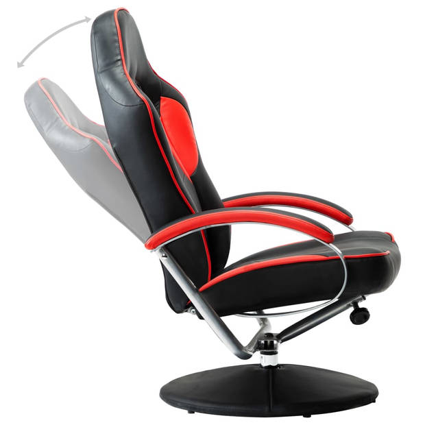 vidaXL Racestoel verstelbaar met voetenbankje kunstleer rood