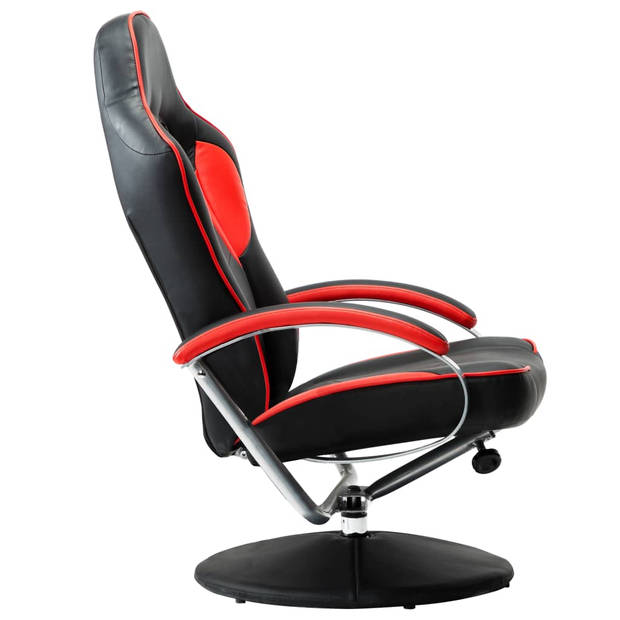 vidaXL Racestoel verstelbaar met voetenbankje kunstleer rood