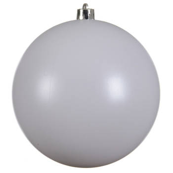 1x Grote winter witte kerstballen van 14 cm mat van kunststof - Kerstbal