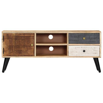 The Living Store Vintage TV-meubel - Massief mangohout - 115 x 30 x 47 cm - Retro-stijl