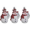 6x Sneeuwpop kerstornamenten kersthangers 8 cm - Kersthangers