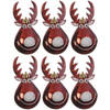 6x Rode rendier Rudolph kerstornamenten kersthangers 11 cm - Kersthangers
